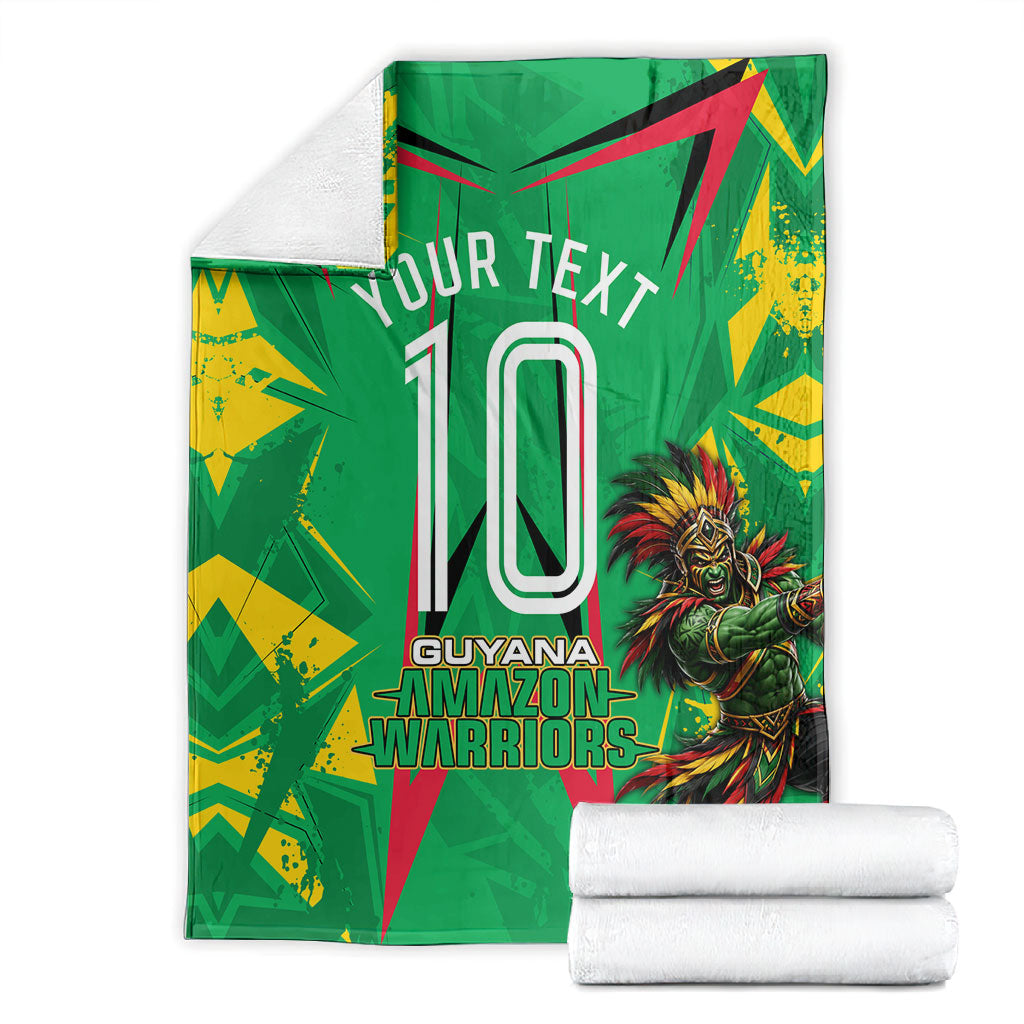 Personalized Guyana Cricket Blanket Amazon Warriors Tribal Mascot Sports