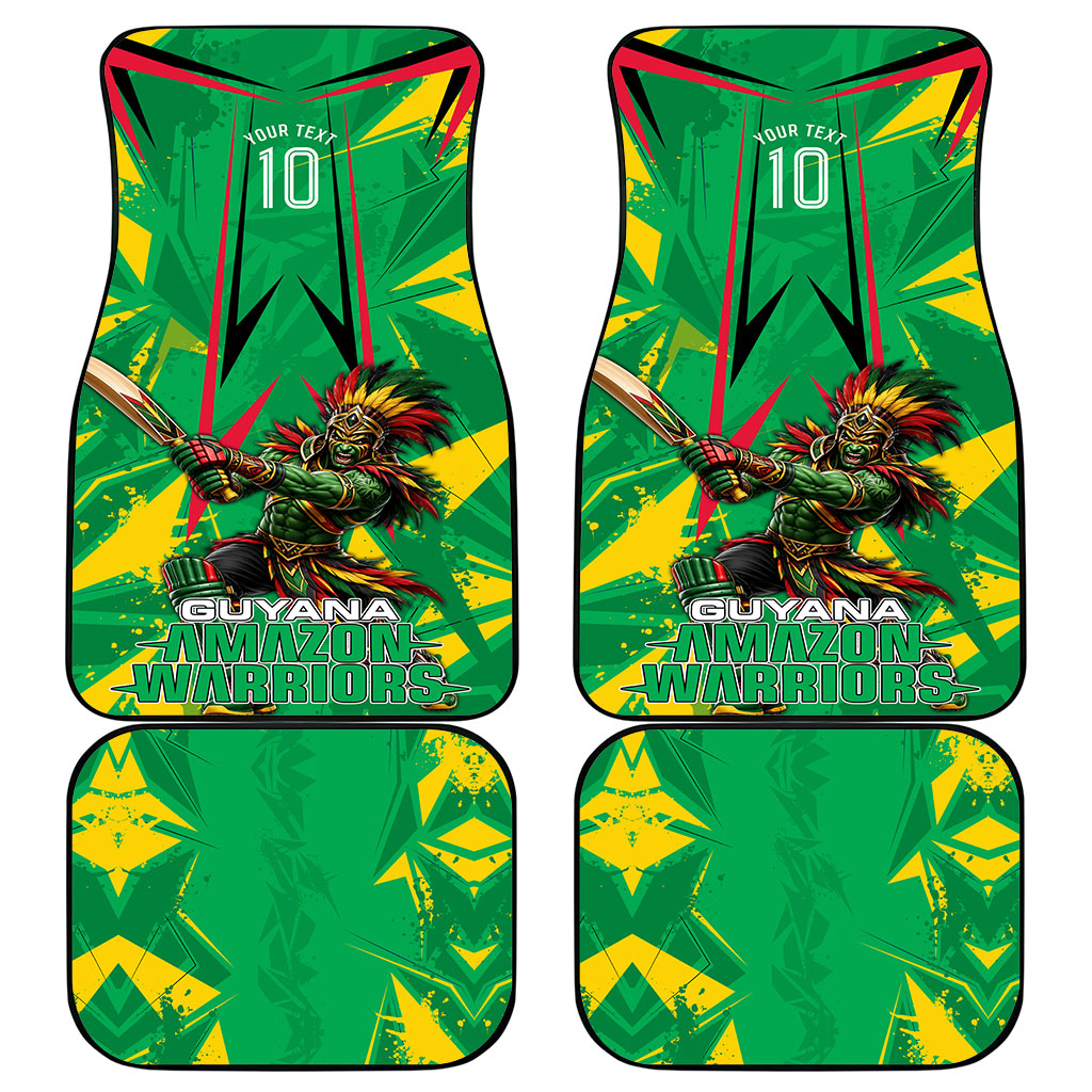 Personalized Guyana Cricket Car Mats Amazon Warriors Tribal Mascot Sports