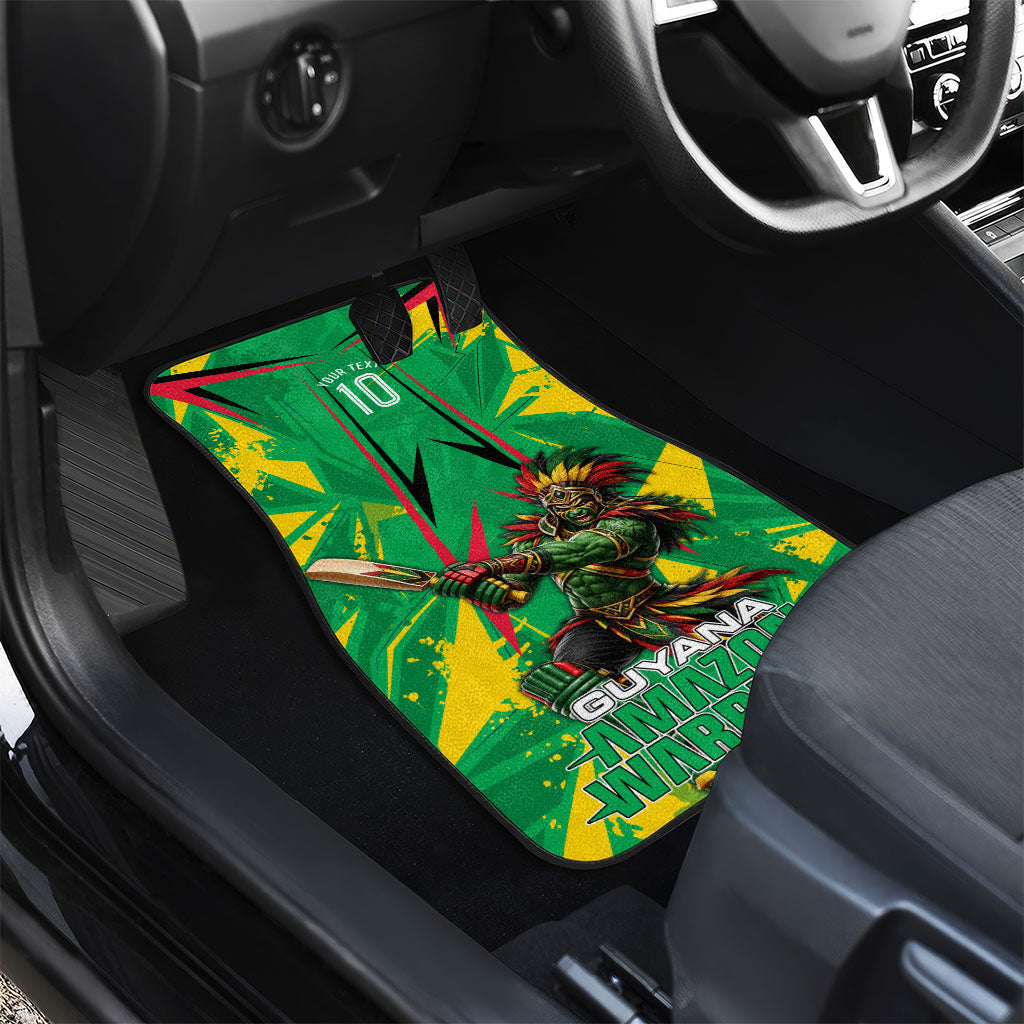 Personalized Guyana Cricket Car Mats Amazon Warriors Tribal Mascot Sports