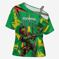 Personalized Guyana Cricket Cross Shoulder Shirt Amazon Warriors Tribal Mascot Sports