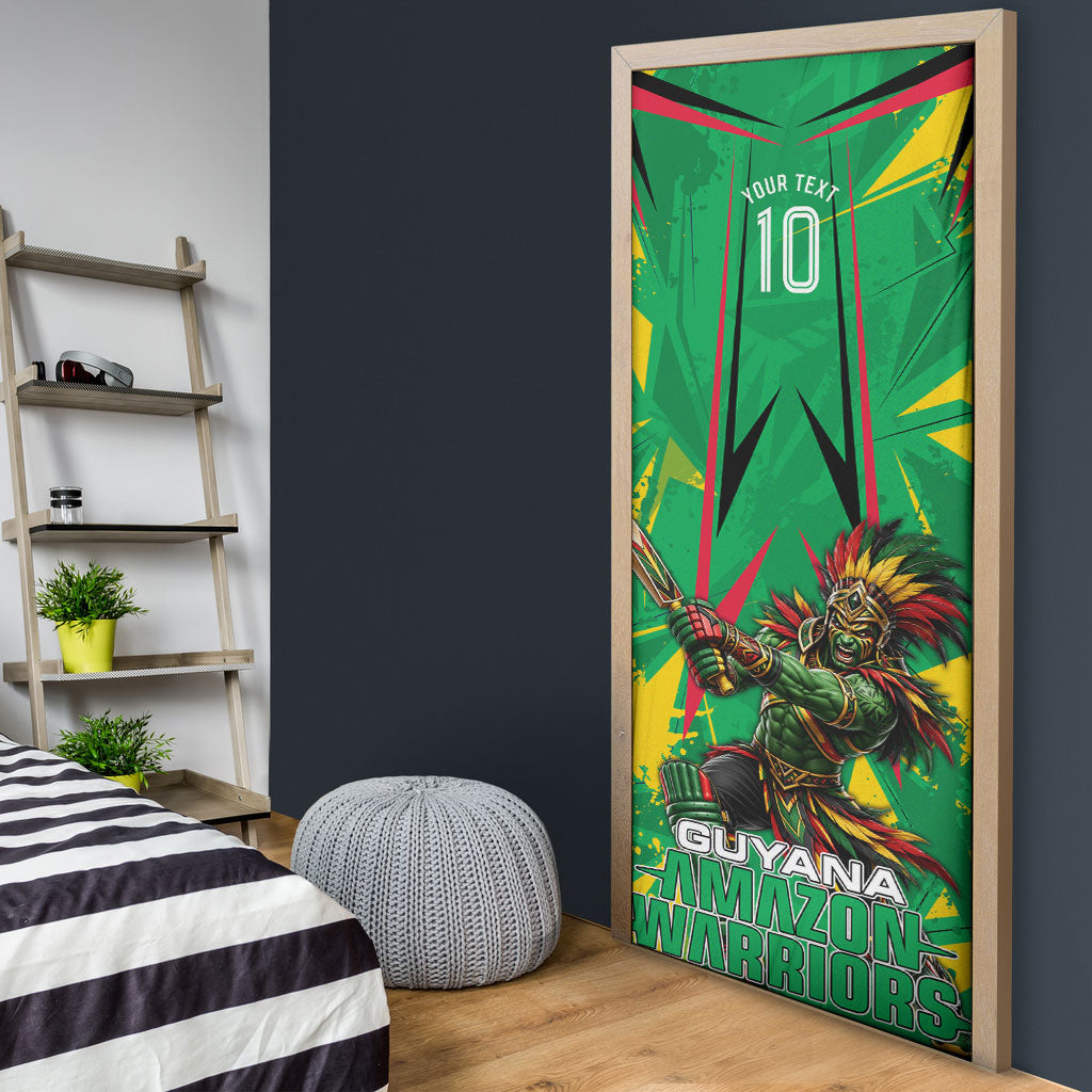 Personalized Guyana Cricket Door Cover Amazon Warriors Tribal Mascot Sports