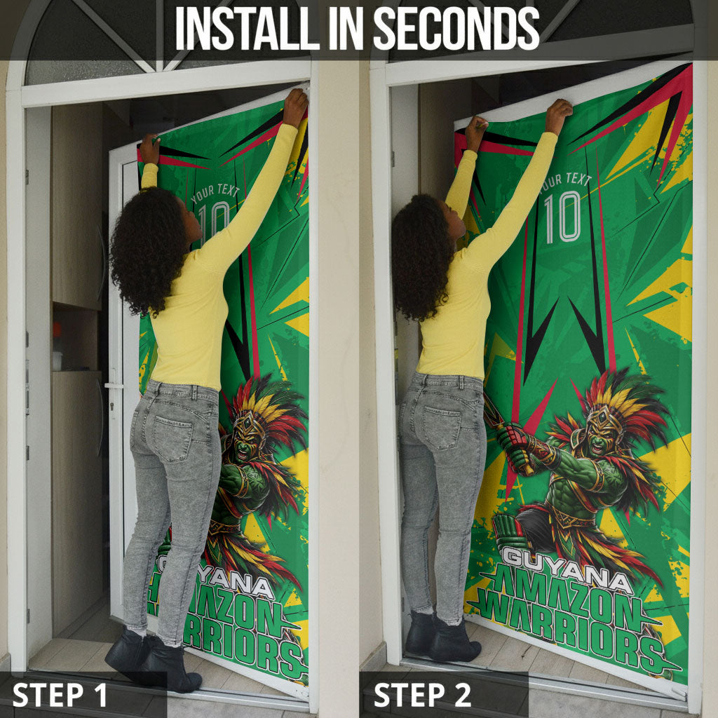 Personalized Guyana Cricket Door Cover Amazon Warriors Tribal Mascot Sports