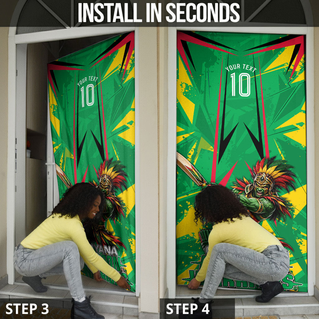 Personalized Guyana Cricket Door Cover Amazon Warriors Tribal Mascot Sports