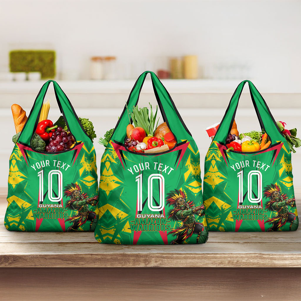 Personalized Guyana Cricket Grocery Bag Amazon Warriors Tribal Mascot Sports