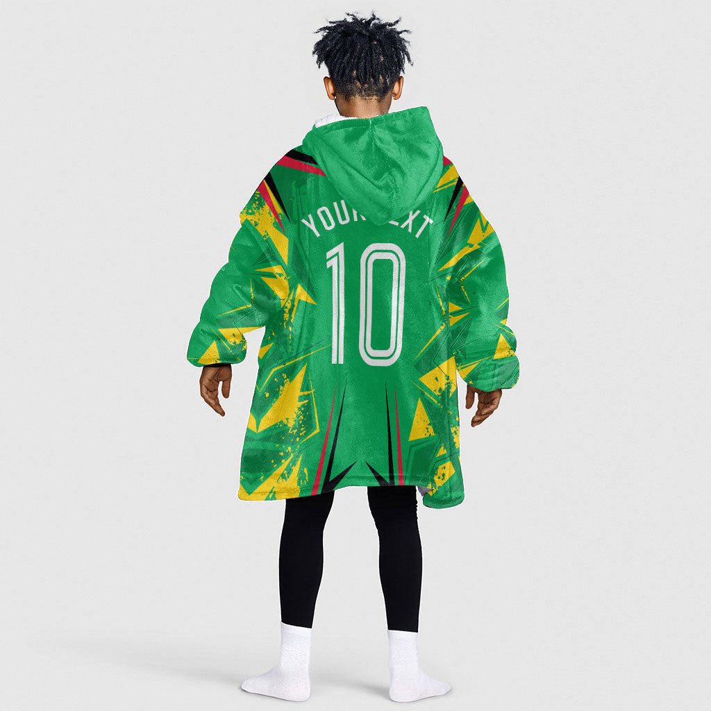 Personalized Guyana Cricket Kid Wearable Blanket Hoodie Amazon Warriors Tribal Mascot Sports