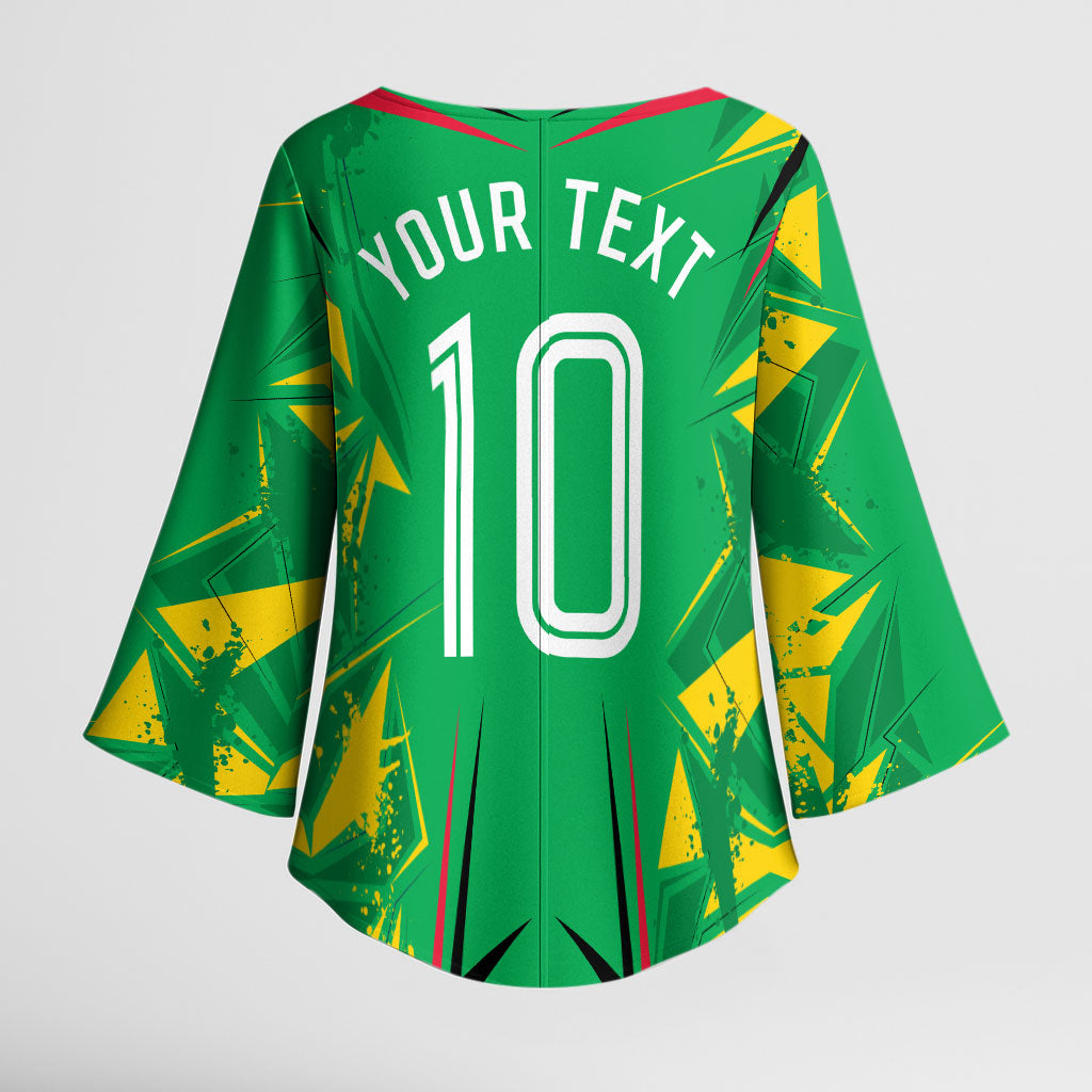 Personalized Guyana Cricket Kimono Sleeve Blouse Amazon Warriors Tribal Mascot Sports