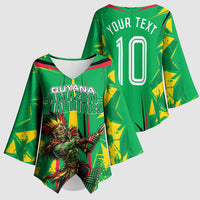 Personalized Guyana Cricket Kimono Sleeve Blouse Amazon Warriors Tribal Mascot Sports