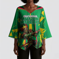 Personalized Guyana Cricket Kimono Sleeve Blouse Amazon Warriors Tribal Mascot Sports