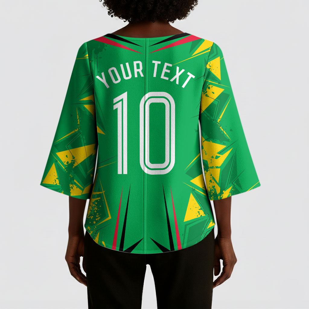 Personalized Guyana Cricket Kimono Sleeve Blouse Amazon Warriors Tribal Mascot Sports