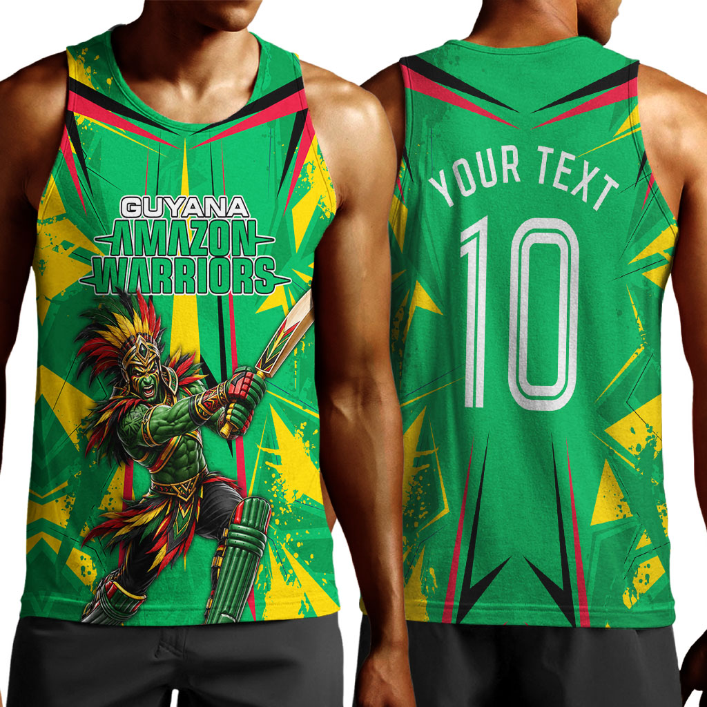 Personalized Guyana Cricket Men Tank Top Amazon Warriors Tribal Mascot Sports