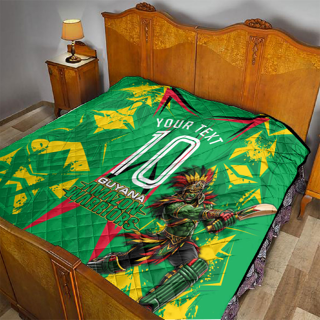Personalized Guyana Cricket Quilt Amazon Warriors Tribal Mascot Sports