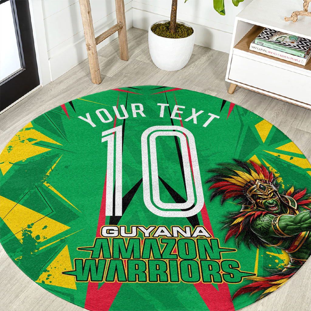 Personalized Guyana Cricket Round Carpet Amazon Warriors Tribal Mascot Sports