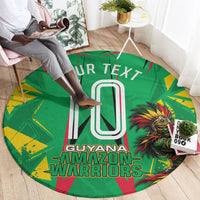 Personalized Guyana Cricket Round Carpet Amazon Warriors Tribal Mascot Sports