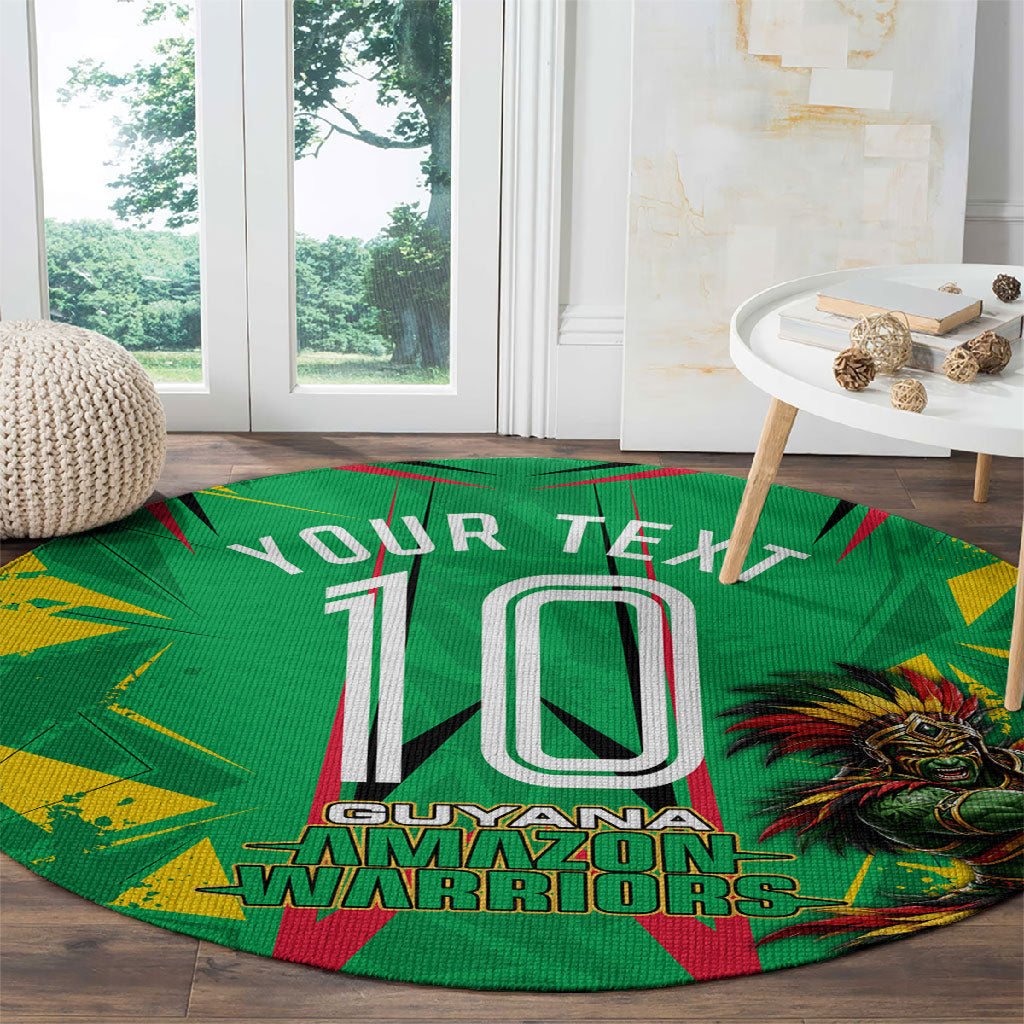 Personalized Guyana Cricket Round Carpet Amazon Warriors Tribal Mascot Sports