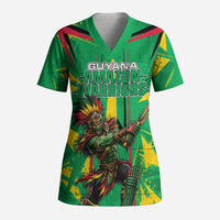 Personalized Guyana Cricket Scrub Top Amazon Warriors Tribal Mascot Sports
