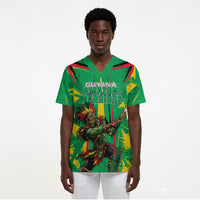 Personalized Guyana Cricket Scrub Top Amazon Warriors Tribal Mascot Sports