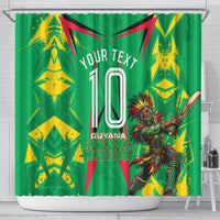 Personalized Guyana Cricket Shower Curtain Amazon Warriors Tribal Mascot Sports