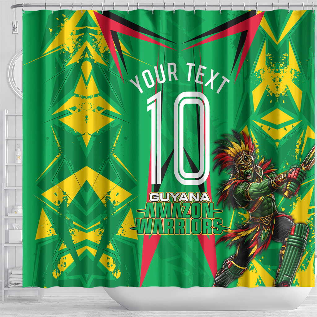 Personalized Guyana Cricket Shower Curtain Amazon Warriors Tribal Mascot Sports