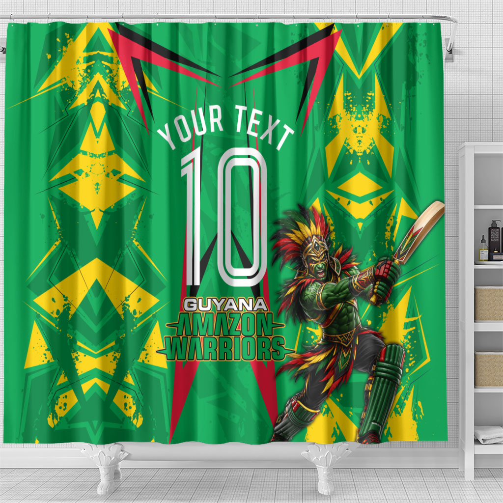 Personalized Guyana Cricket Shower Curtain Amazon Warriors Tribal Mascot Sports