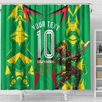 Personalized Guyana Cricket Shower Curtain Amazon Warriors Tribal Mascot Sports