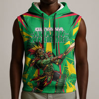 Personalized Guyana Cricket Sleeveless Hoodie Amazon Warriors Tribal Mascot Sports