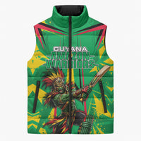 Personalized Guyana Cricket Sleeveless Puffer Jacket Amazon Warriors Tribal Mascot Sports