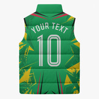 Personalized Guyana Cricket Sleeveless Puffer Jacket Amazon Warriors Tribal Mascot Sports