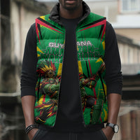 Personalized Guyana Cricket Sleeveless Puffer Jacket Amazon Warriors Tribal Mascot Sports