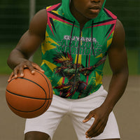 Personalized Guyana Cricket Sleeveless Zip Hoodie Amazon Warriors Tribal Mascot Sports