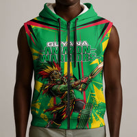 Personalized Guyana Cricket Sleeveless Zip Hoodie Amazon Warriors Tribal Mascot Sports