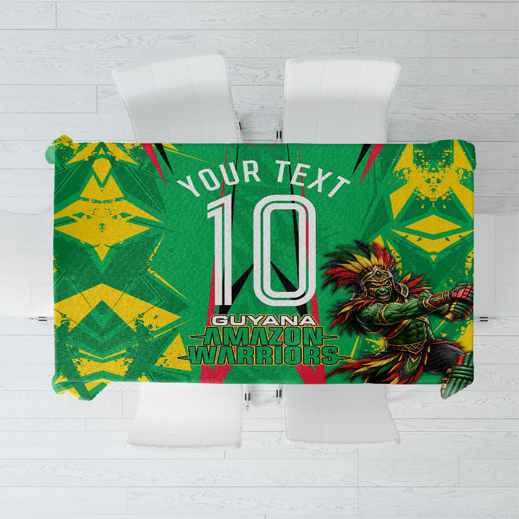 Personalized Guyana Cricket Tablecloth Amazon Warriors Tribal Mascot Sports