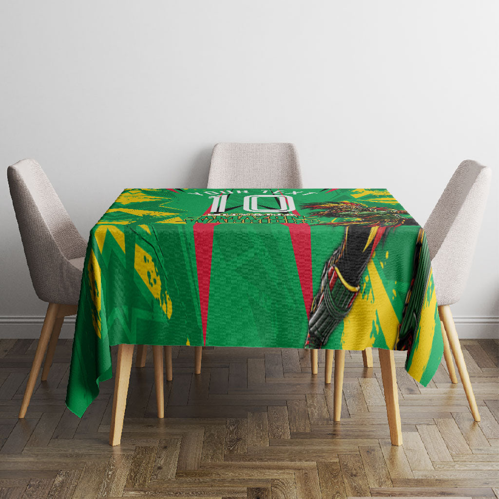 Personalized Guyana Cricket Tablecloth Amazon Warriors Tribal Mascot Sports