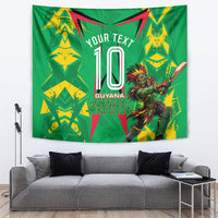 Personalized Guyana Cricket Tapestry Amazon Warriors Tribal Mascot Sports