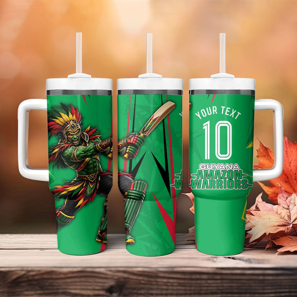 Personalized Guyana Cricket Tumbler With Handle Amazon Warriors Tribal Mascot Sports