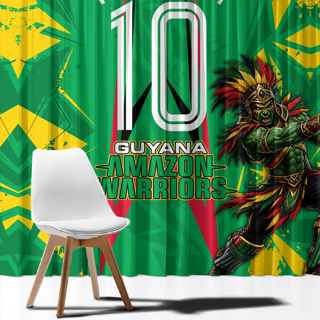 Personalized Guyana Cricket Window Curtain Amazon Warriors Tribal Mascot Sports