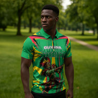 Personalized Guyana Cricket Zipper Polo Shirt Amazon Warriors Tribal Mascot Sports