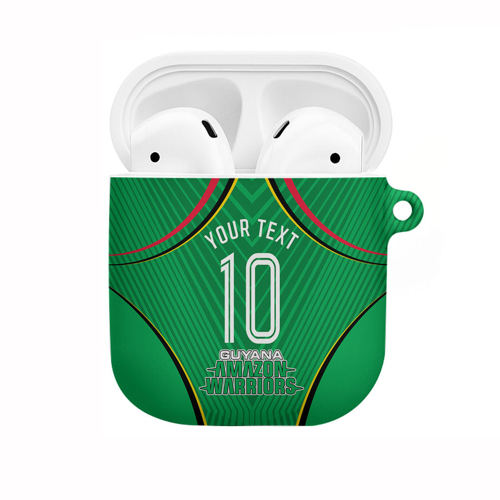 Personalized Guyana Cricket Amazon Warriors AirPods Case Modern Geometric Sports Fan
