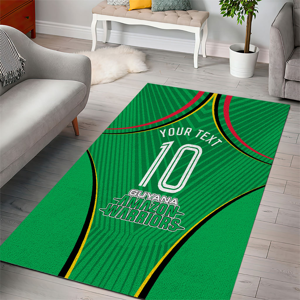Personalized Guyana Cricket Amazon Warriors Area Rug Modern Geometric Sports Fan