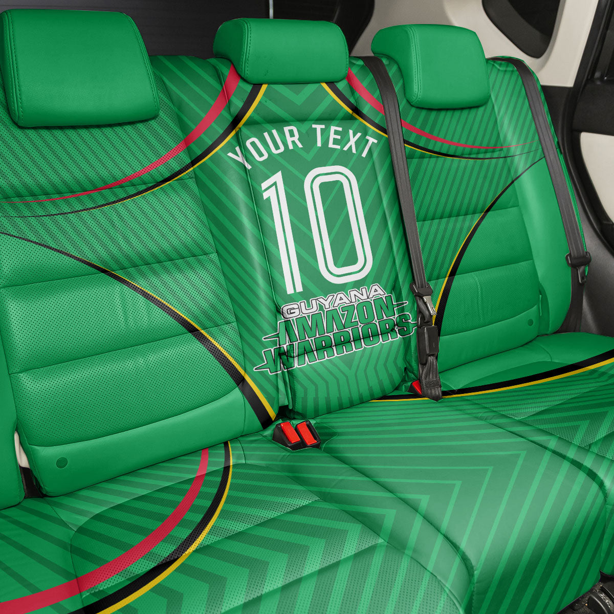 Personalized Guyana Cricket Amazon Warriors Back Car Seat Cover Modern Geometric Sports Fan