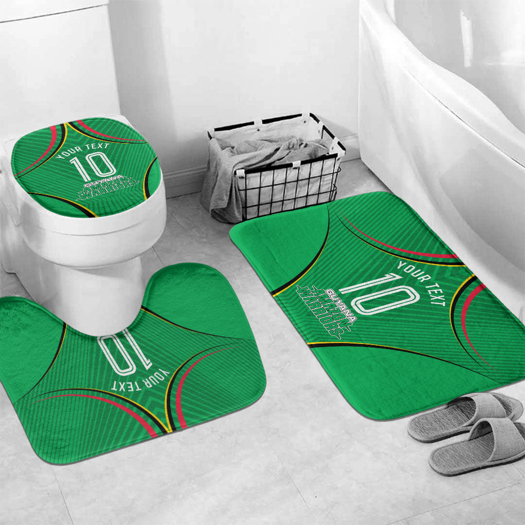 Personalized Guyana Cricket Amazon Warriors Bathroom Set Modern Geometric Sports Fan