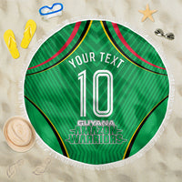 Personalized Guyana Cricket Amazon Warriors Beach Blanket Modern Geometric Sports Fan