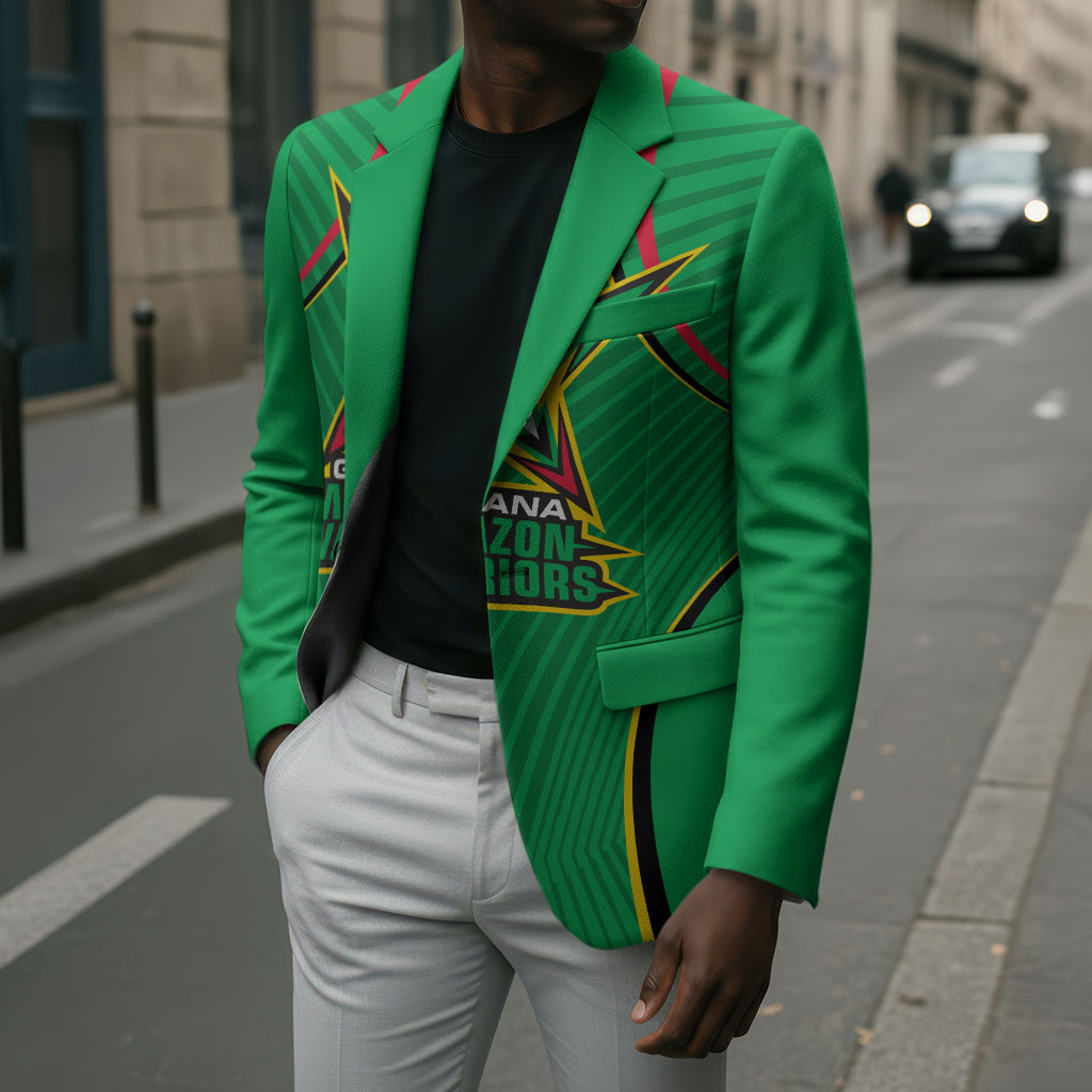 Personalized Guyana Cricket Amazon Warriors Blazer Modern Geometric Sports Fan