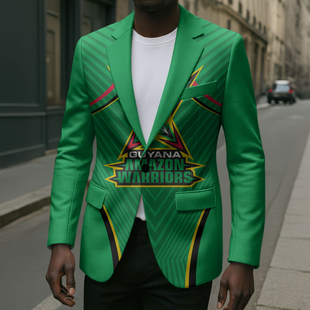 Personalized Guyana Cricket Amazon Warriors Blazer Modern Geometric Sports Fan