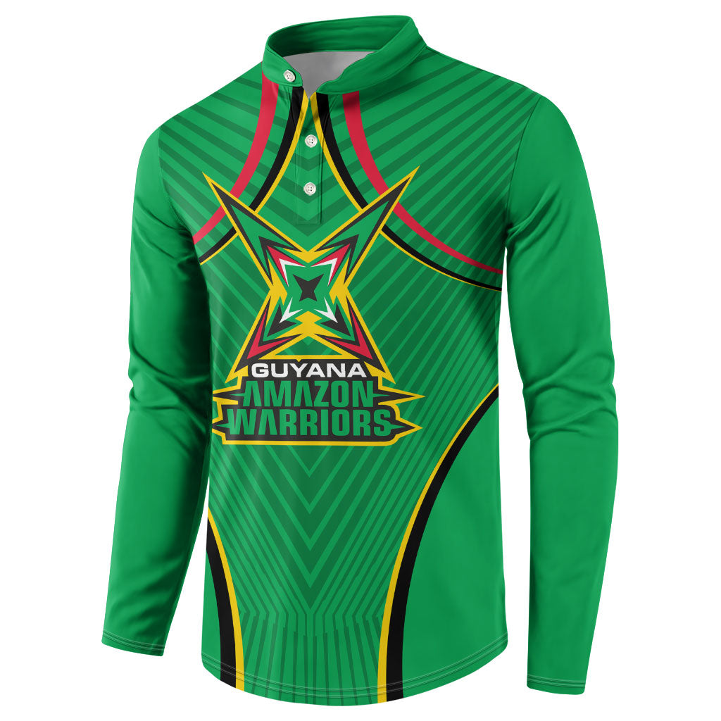 Personalized Guyana Cricket Amazon Warriors Button Sweatshirt Modern Geometric Sports Fan