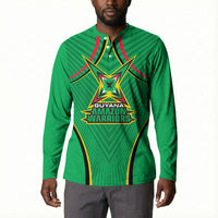 Personalized Guyana Cricket Amazon Warriors Button Sweatshirt Modern Geometric Sports Fan