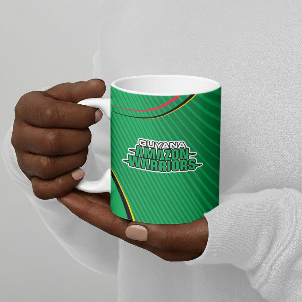 Personalized Guyana Cricket Amazon Warriors Ceramic Mug Modern Geometric Sports Fan