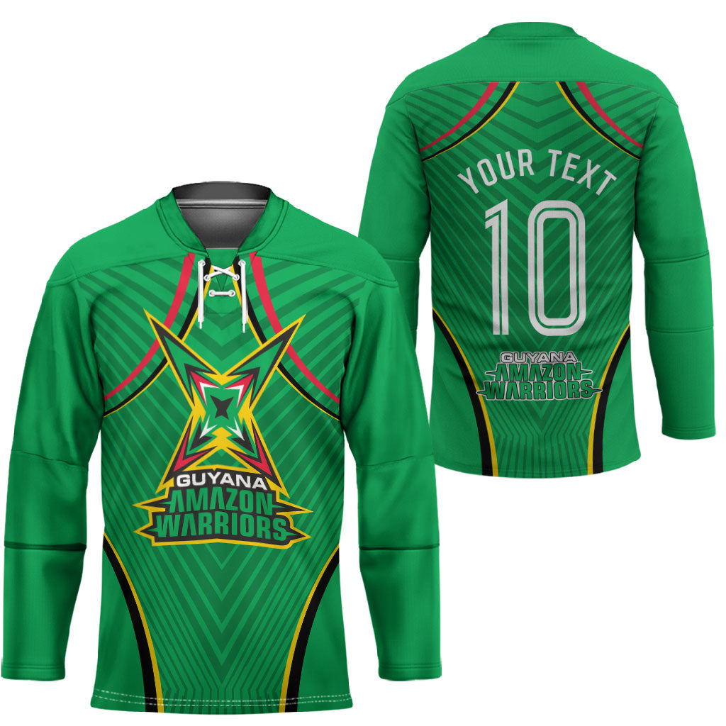 Personalized Guyana Cricket Amazon Warriors Hockey Jersey Modern Geometric Sports Fan