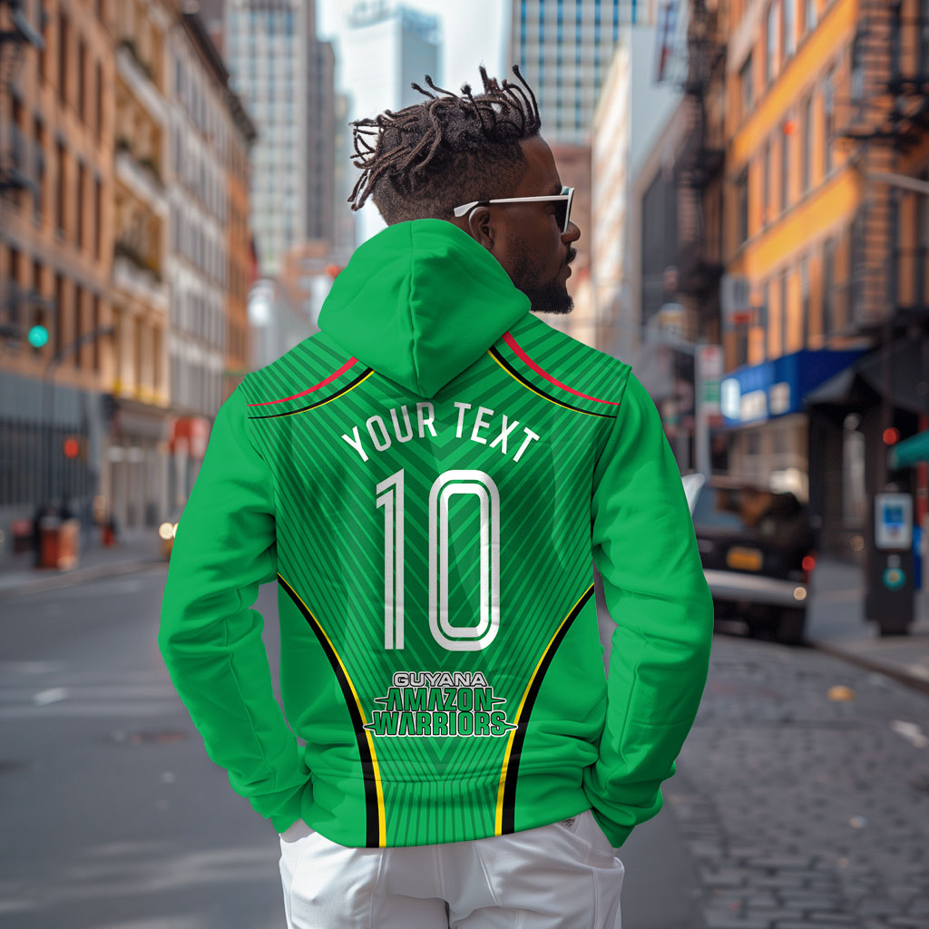 Personalized Guyana Cricket Amazon Warriors Hoodie Modern Geometric Sports Fan