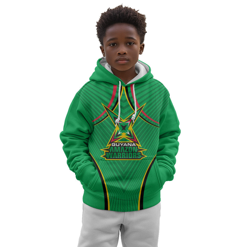 Personalized Guyana Cricket Amazon Warriors Kid Hoodie Modern Geometric Sports Fan