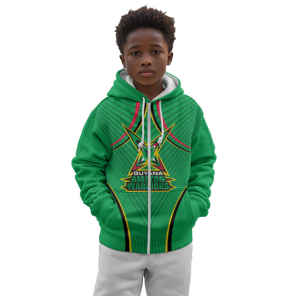 Personalized Guyana Cricket Amazon Warriors Kid Hoodie Modern Geometric Sports Fan